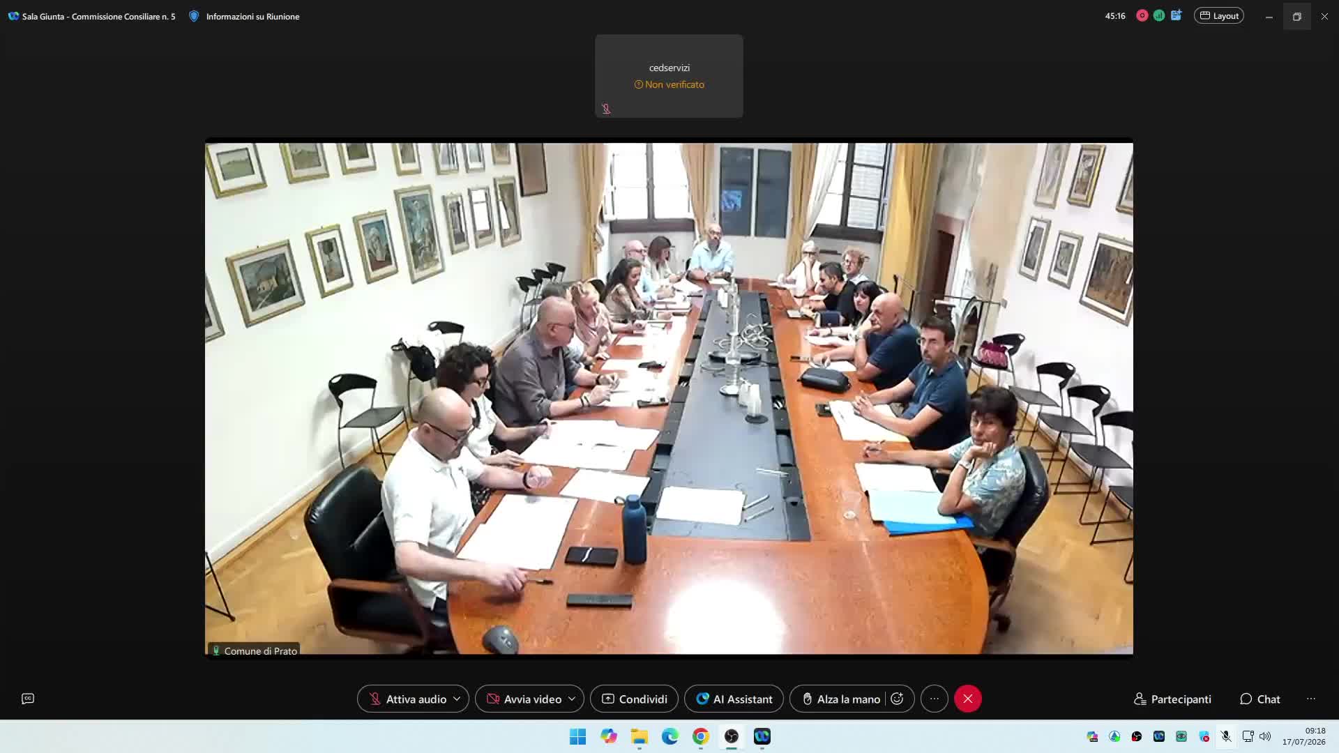 Commissione consiliare n. 5 del 17/07/2026 ore 09:00